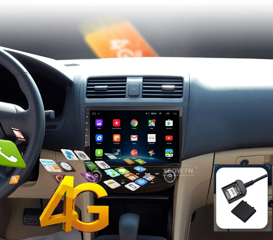 Perfect Android 6.0 1024*600 Quad core 10.1" Car radio GPS Navigation for HONDA Accord 7 2003-2007 1