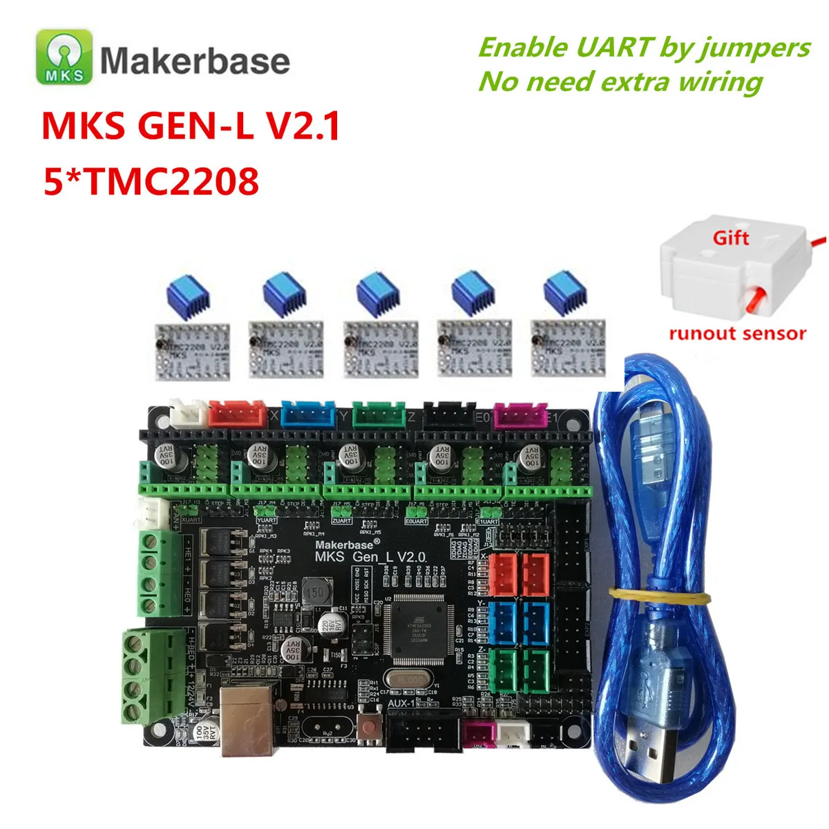 Makerbase оригинальный MKS GEN L V2.1 3D Карточки Принтера системная плата управления
