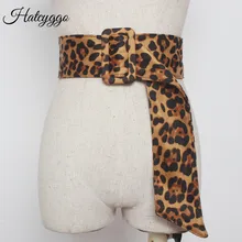HATCYGGO модный замшевый ремень женский леопардовый квадратный широкий пояс Пряжка для платья дизайнерские ремни для женщин дизайн высокого качества поясной ремень