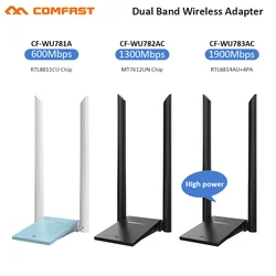 Adaptador de wi fi sem fio, 802.11 mbps, usb 1900, wi fi, para windows 7/8/10, gigabit