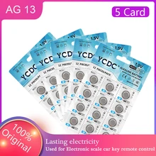 60 pces ycdc 1.5v sr44sw ag13 relógio calculadora botão bateria l1154 rw82 rw42 pilha de moedas lr44 357 ag13 baterias substituir atacado