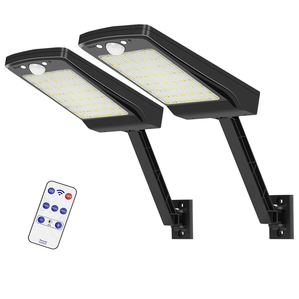 56LED лампа 900LM Солнечная садовый светильник Настенный PIR датчик движения 3 режима с