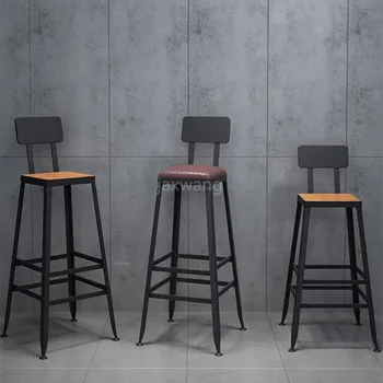 

Bar Stool High Stools Wrought Iron Home Back Bar Stools Tables and Chairs Modern Minimalist High Chair Bar Chair High Chairs
