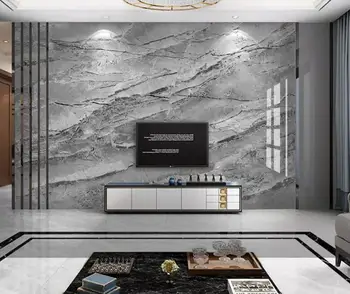 

Dark Grey Marble Contact Paper for Hotel Cloth Paper Wall Art Wall Coverings Waterproof 3d Brick Wallpaper Canvas Mural Custom