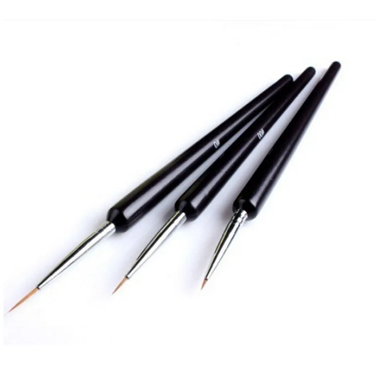 

Manicure Painting Flowers Sets Pen gou hua bi 3 Mounted Fluoresent Marker Rod Black Manicure Implement Wholesale