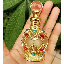 Botella de Perfume de Metal Vintage de 15 ml, de estilo árabe de aceites esenciales frasco cuentagotas, decoración de deshierbe de Oriente Medio, regalo caliente
