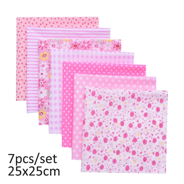 20cmx25cm and 25cmx25cm Cotton Fabric Printed Cloth Sewing Quilting Fabrics for Patchwork Needlework DIY Handmade Material 7pcs 25x25cm