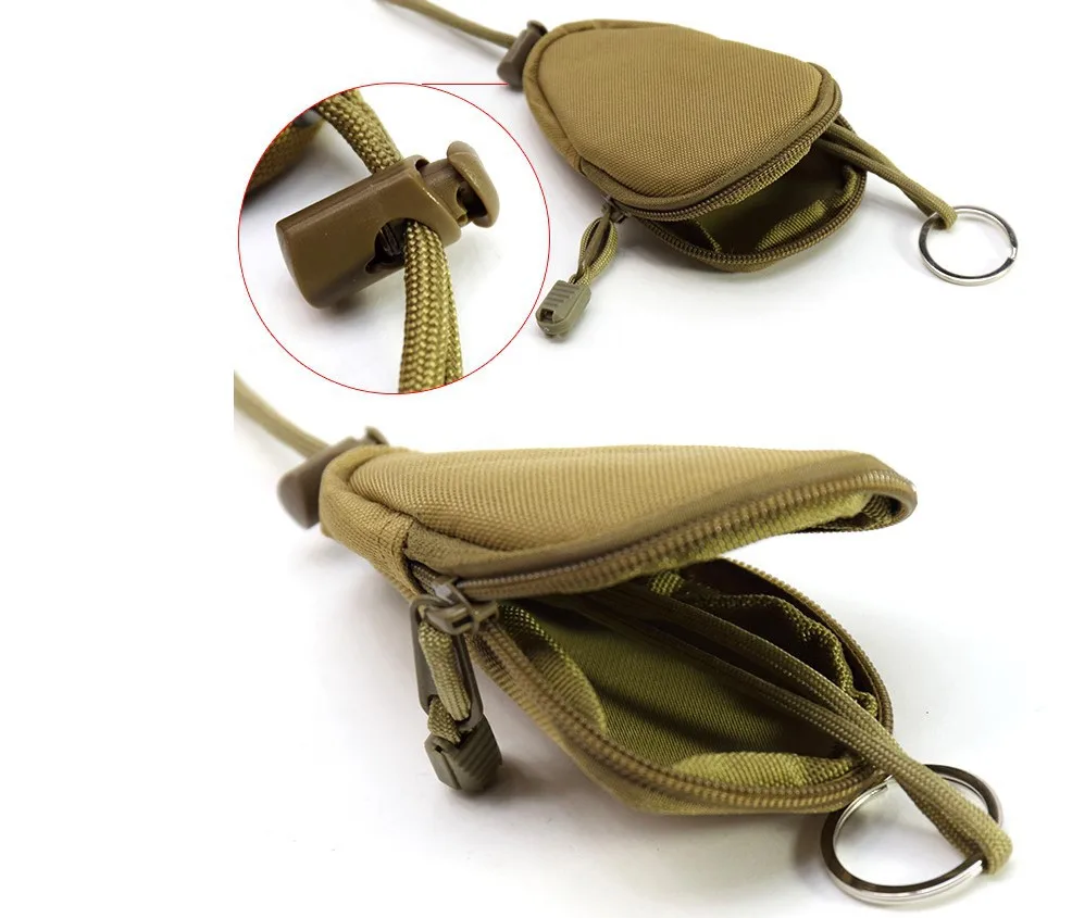 Военный армейский EDC Мини-кошелек для ключей, держатель для мужчин, кошельки для монет, чехол, маленький карман, брелок на молнии, чехол, для улицы, тактический Чехол