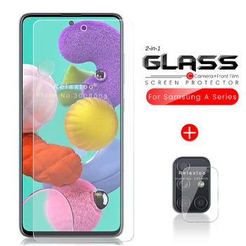 

2-in-1 armor protection glass for samsung galaxy a10 a20 a20s a20e a30 a30s a40 a50 a50s a70 a70s a80 a51 a71 2019 camera glass
