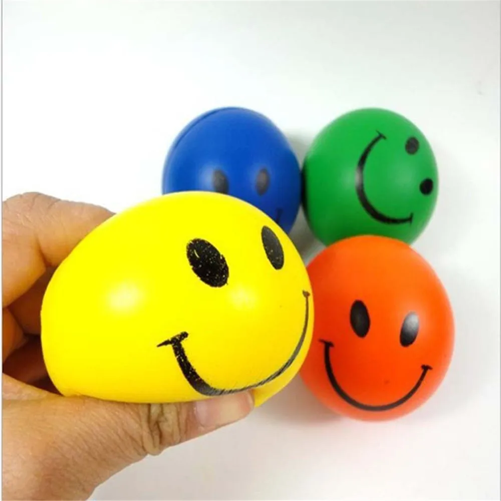 Счастливое лицо прыгающий антистрессовый мяч детский тренажер для рук тренажер для пальцев смайлик рельефный сдавливающий мяч забавная игрушка - Цвет: Random Color 1pcs