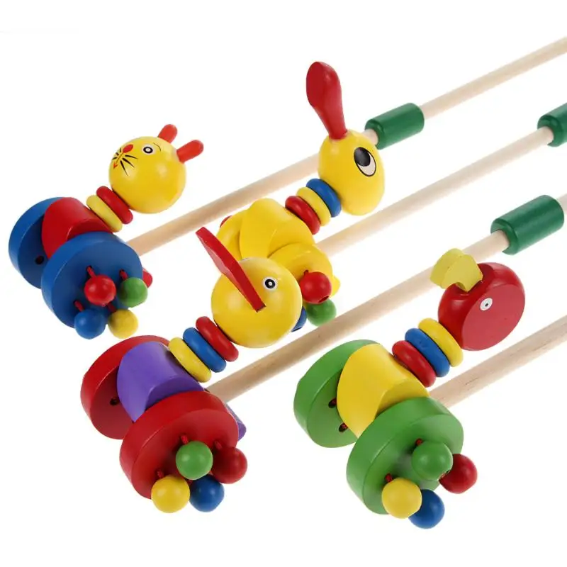 

Baby Single Bar Coagent Duck Car Cartoon Animal Cart Wooden Animal Trolley Child Putting Puzzle Toddler Toys