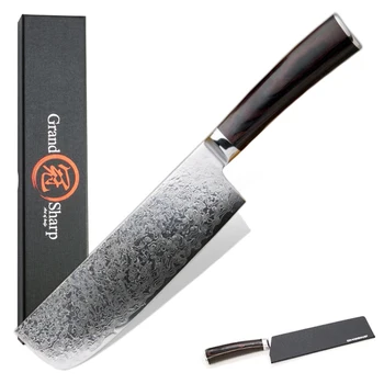 

GRANDSHARP Usuba Nakiri Knife Japanese Damascus Steel vg10 Cleaver Damascus Chef Knife Cooking Tools Vegetable Knife Chopping