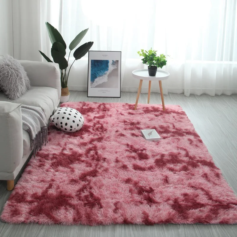 Gradient Solid Carpet Thick Rugs Non-slip Mat Bathroom Area rug for Living Room Soft Fluffy Child Bedroom Mats Carpets alfombra