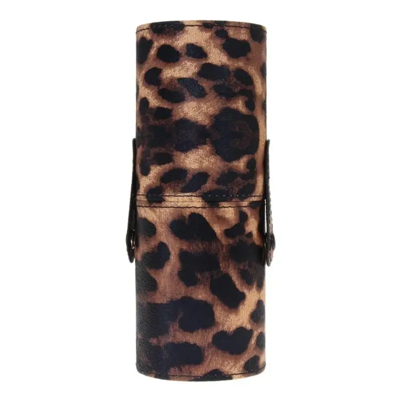 Leopard Дорожная сумка из искусственной кожи косметическая кисть подставка для ручек, для хранения макияжа пустых держатель - Цвет: Leopard