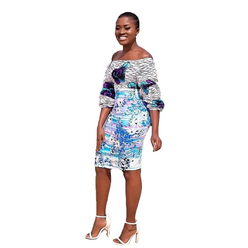 Printed Backless Sexy Wrap Dresses Woman Party Night Slash Neck Midi Pencil Dress Plus Size Autumn Bodycon Long Sleeve Dress