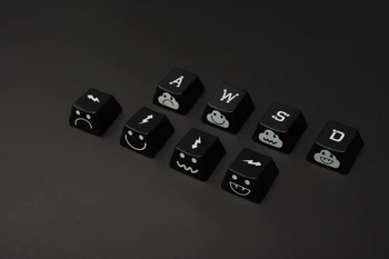 

8pcs/set UV paint mechanical keyboard key caps ABS transparent keycaps WASD + direction keycaps