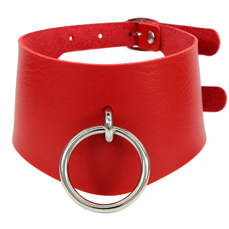 Punk Gothic Leder Choker Halskette Anhänger Gürtel Kragen Nackenband Goth Halskette Frauen Mädchen Rock Schmuck Geschenk 8