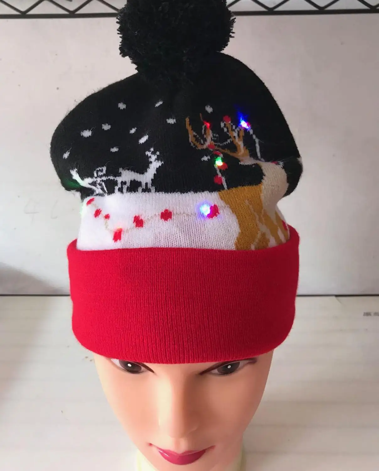 Модная женская мужская шляпа светящийся светодиодный светящийся вязаный свитер Праздничная Рождественская шляпа снеговик Рождественская шляпа оленя - Цвет: 15