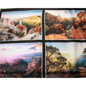 

1Pc 130x110cm 100% cotton plain print fabric with Northern Europe scenery print handmade DIY decoration cloth CR-373