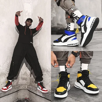 

Sneaker Man Autumn Casual Shoes For Men High Top Good Quality Youth Tide Male Lightweight PU-Leather Casual Shoe Fashion Stylish