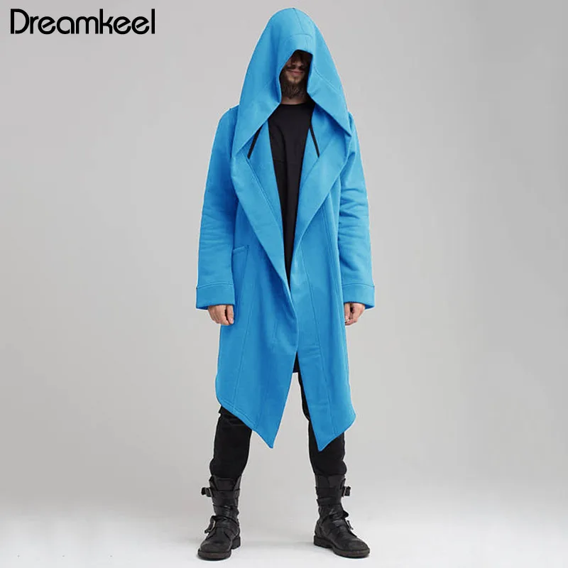 

Men Autumn Winter Hoodies Long Cardigan Coat Casual Hip Hop Solid Jacket With Pocket Male Hooded Solid Clothing jacket men Y