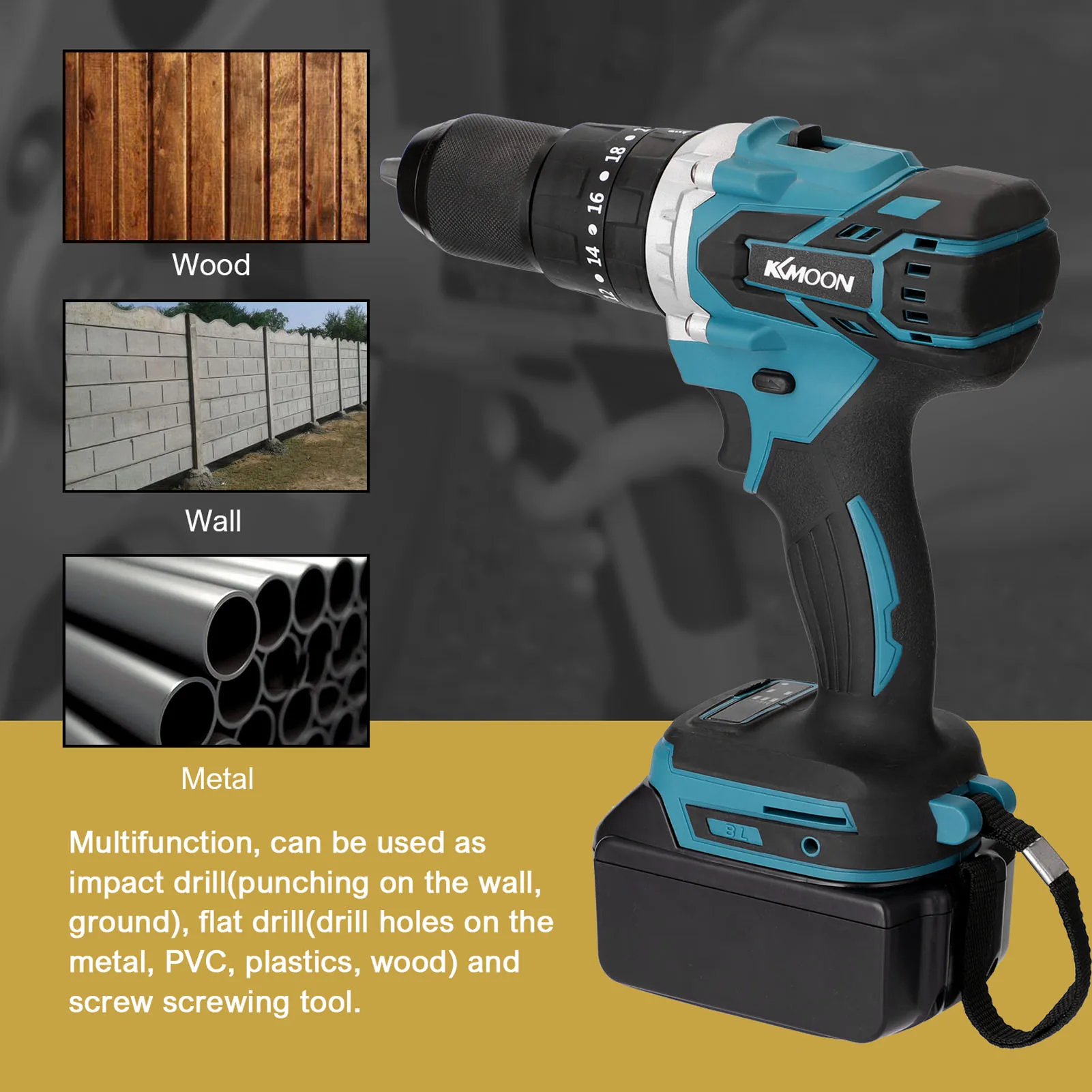 KKMOON Household 3in1 Multifuctional Electric Drill Mini 1750rpm