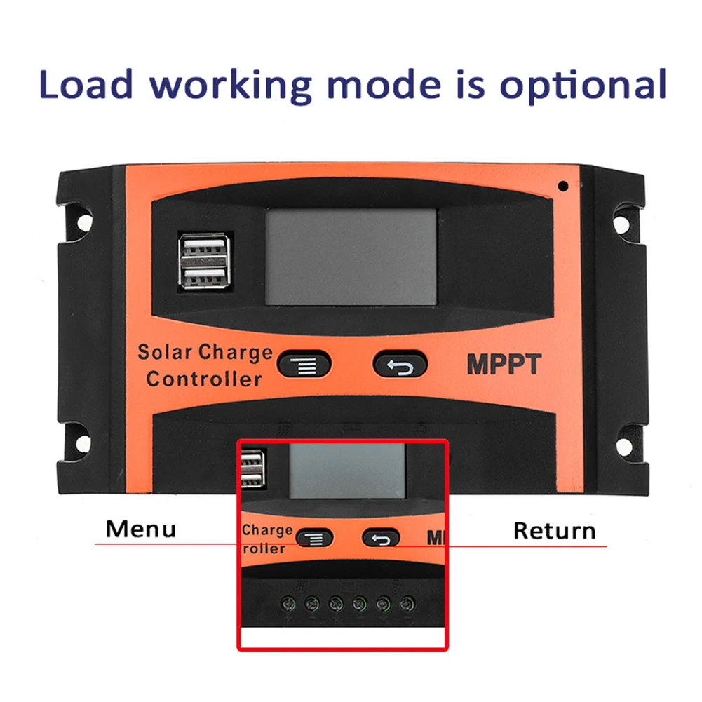 

LCD Display Solar Charge Controller Panel Regulator Circuit Protection Practical 30A 40A 50A 60A Home Auto 12V 24V ABS Courtyard