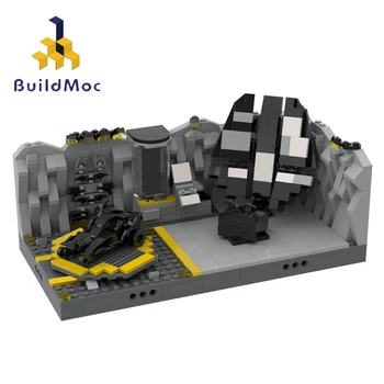 

Buildmoc Movie Lab Cave Batmobile Creator Butte Cave Mountain Hill Architecture Model Building Blocks Educational Toys Gifts
