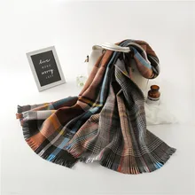

70*200cm New Winter Scarf Korean Double-sided Grid Plaid Scarves In Autumn and Women's Shawls Keep Warm