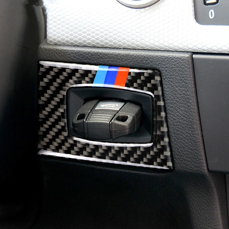 

For BMW e90 e92 e93 M performance Car Stickers Carbon Fiber Key Hole Protection Circle Ignition Switch Decoration Trim Stickers