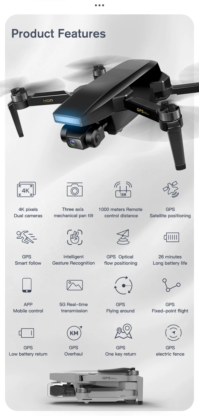 SG108 MAX 2021 Newest 4K Drone 2-Axis Gimbal Professional Camera 5G WIFI FPV Dron Brushless 26mins Distance 1.2km Rc Quadcopter