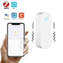 

Tuya Smart Vibration Detector Zigbee Wireless Vibration Sensor Home Alarm Anti-Theft Support Alexa Google Home Remote Control