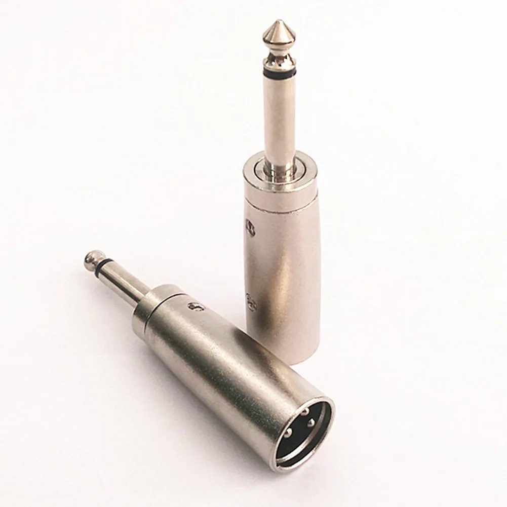 2PCS Male Adapter Durable Parts 1/4 Inch Converter 6.35mm Unbalanced TS To XLR Protective Shielding High Strength Home Audio