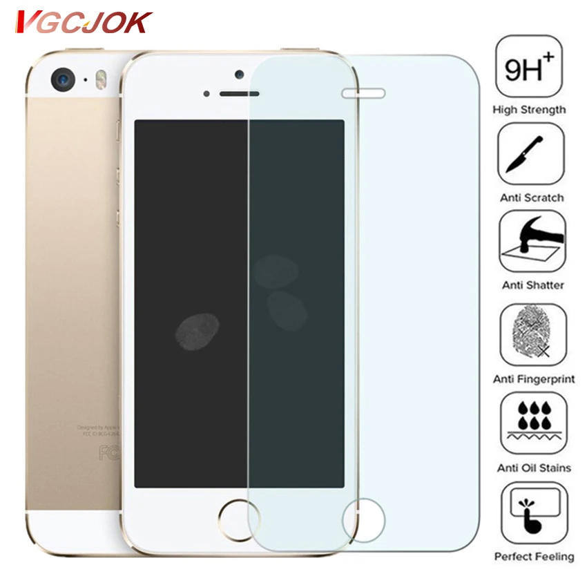 9H анти-всплеск закаленного стекла для Iphone 4 4s 5 5S 5C SE стекло экрана протектор для iPhone 5S, SE полное покрытие клея защитная пленка
