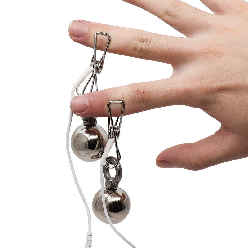 Electric Shock Nipple Clamps Metal Breast Labia Clips For SM Bondage