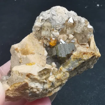

49.6g100% natural garnet feldspar crystal paragenesis mineral specimen stone and CRYSTAL HEALING CRYSTAL QUARTZ GEM