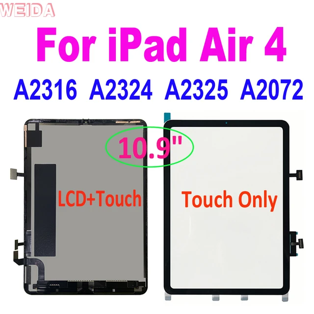 Original Ecran LCD Complet + Vitre Tactile Noir Pour Apple IPad Air 4 A2316  A2324 A2325 A2072