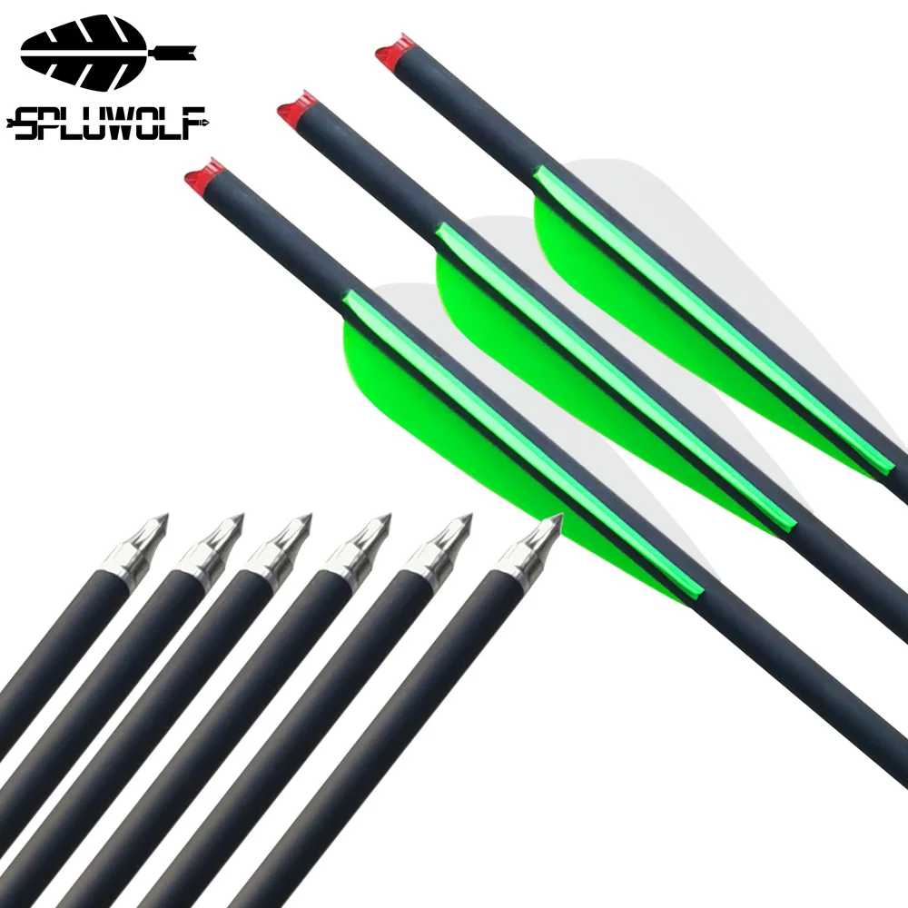 16/17/18/20/22" Carbon Shaft Arrows Crossbow Bolts Tips Nocks Archery  Hunt Shot 