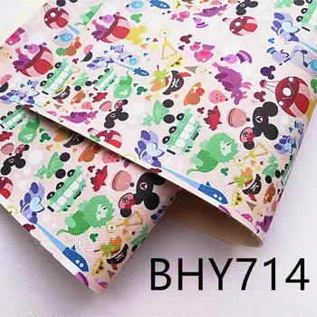 

Free shipping A4 20*33CM cartoon print leather viny fabric BHY714