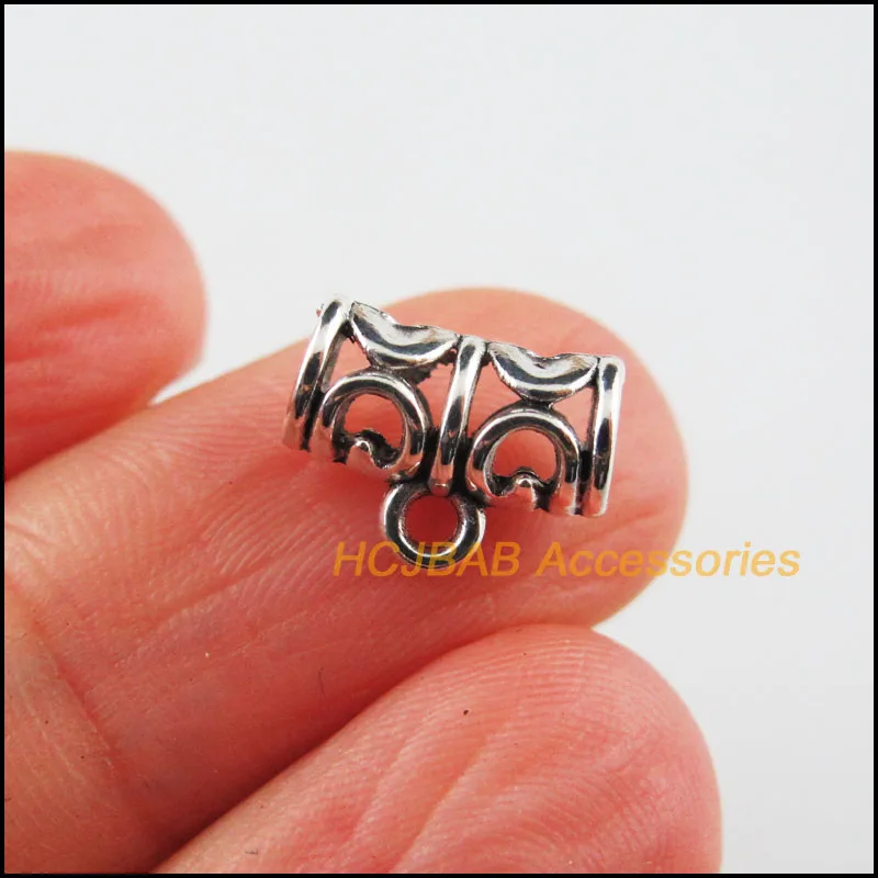 Fashion 35Pcs Tibetan Silver ColorCloud Tube Bail Beads Charms Pendants 8.5x11mm | Украшения и аксессуары