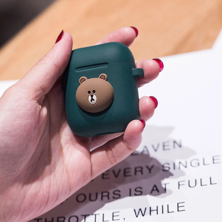 AirPods беспроводной мультфильм plug Наушники 1 поколение 2 поколения перезаряжаемые