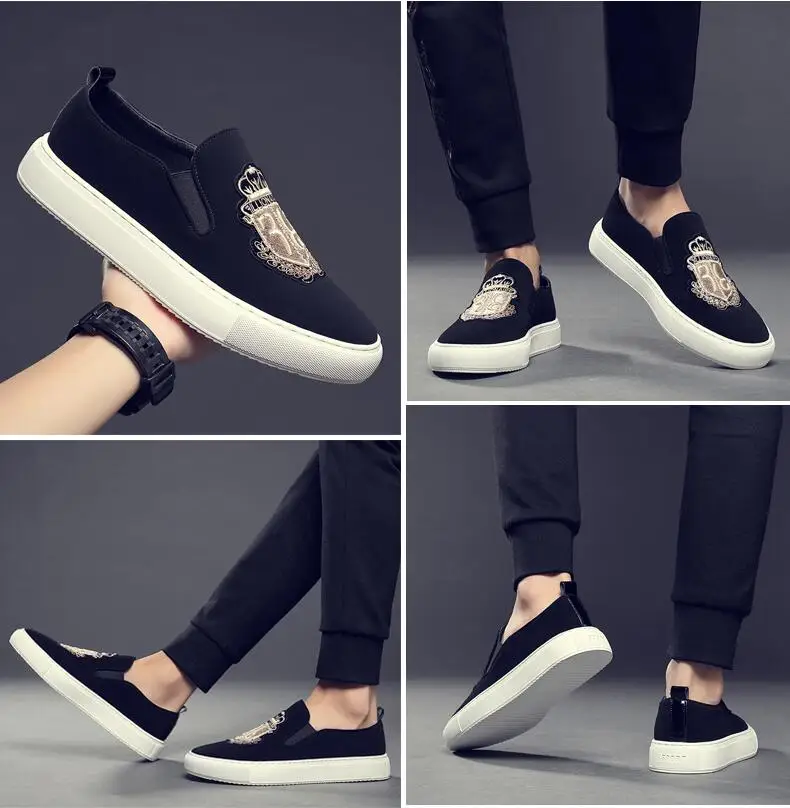 Products Front Embroidered Casual Man Slip-On Shoe