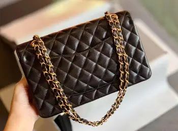 

classic luxury designer chain strap woman flap shoulder bag handbag lady import genuine leather Europe brand toppest quality