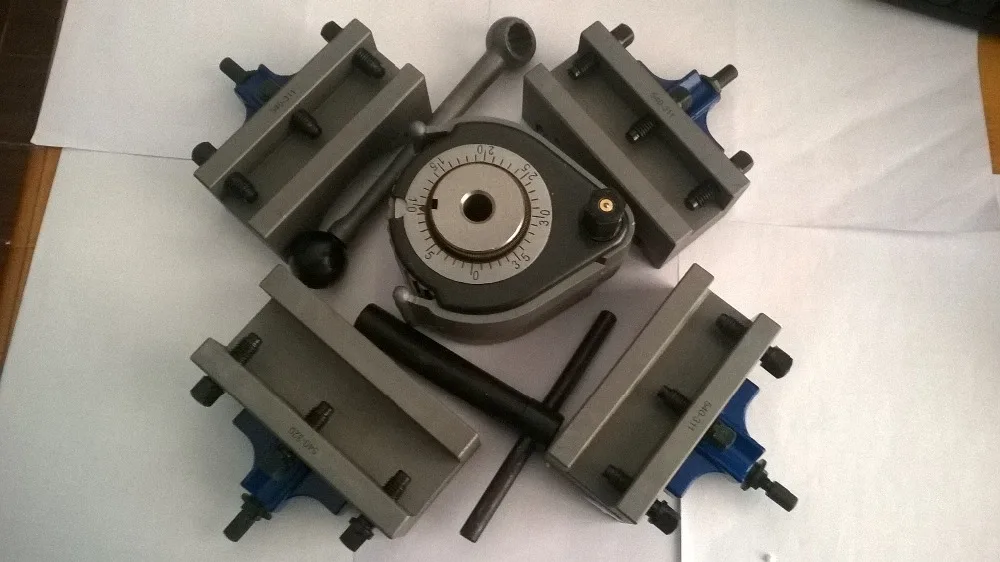 

TOOA1 40-Position quick change tool post set Lathe Swing 150-300mm,European style, contain 5pcs: 1pcs tool post 4pcs holder