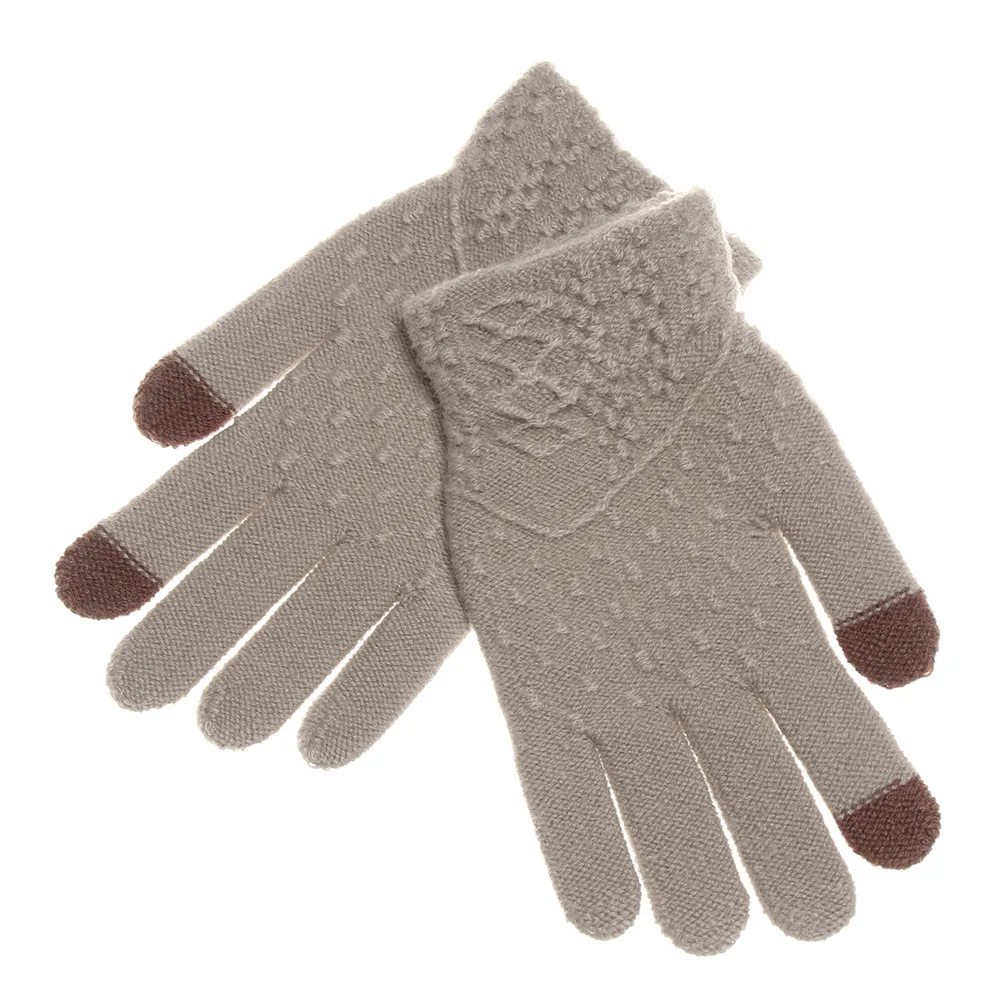 Light Grey 5 Вязаные перчатки для сенсорного экрана, зима-осень, мужские, высокое качество, мужские, утолщенные, теплые, шерстяные, кашемировые, одноцветные, перчатки, варежки, деловые перчатки - Цвет: Light Grey 5