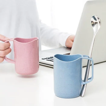 

Circular Water Cups Toothbrush Holder Cup With Handle Bathroom Wash Organizer Portable Wash Tooth Mug Bathroom
