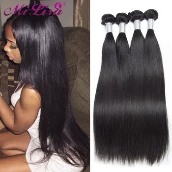 

Peruvian Straight Hair Bundles 100% Human Hair Weave Bundle Mi Lisa 10- 30 inch Bundle Deal Remy Hair Extensions 1 Piece Natural