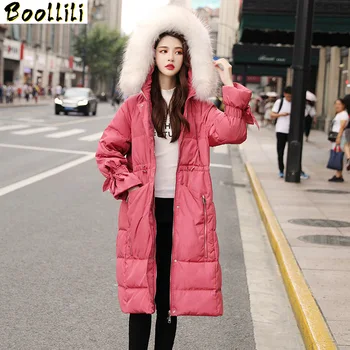 

Boollili White Duck Down Jacket Women Clothes 2020 Winter Coat Women Korean Raccoon Fur Collar Puffer Jacket Women Warm Parka
