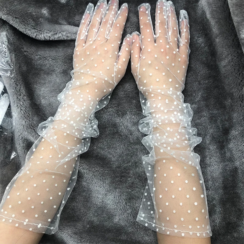 2 Paia Di Guanti Lunghi In Pizzo Ultrasottile Da Donna Protezione UV