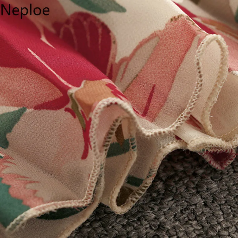 Neploe из двух частей Для женщин летний комплект французской одноцветное с круглым